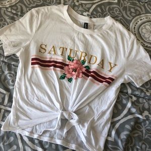 h&m tie front t-shirt